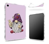 Designed for iPad 9th Gen 2021/8th Gen 2020/7th Gen 2019 10.2 inch Case, Transparent Back with Cute Little Purple Dwarf, Slim Soft TPU Corner Protection Shockproof Bumper Cover