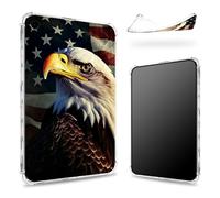 Designed for iPad 9th Gen 2021/8th Gen 2020/7th Gen 2019 10.2 inch Case, Transparent Back with Eagle Flag Retro, Slim Soft TPU Corner Protection Shockproof Bumper Cover