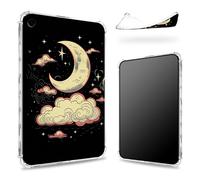 Designed for iPad 9th Gen 2021/8th Gen 2020/7th Gen 2019 10.2 inch Case, Transparent Back with Moon Cloud, Slim Soft TPU Corner Protection Shockproof Bumper Cover