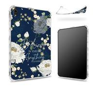 Designed for iPad Air 5th Gen 2022/ iPad Air 4th Gen 2020 10.9 inch Case, Transparent Back with Bible Quotes Flowers, Slim Soft TPU Corner Protection Shockproof Bumper Cover