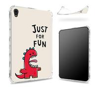 Designed for iPad Air 5th Gen 2022/ iPad Air 4th Gen 2020 10.9 inch Case, Transparent Back with Just for Fun Dinosaur, Slim Soft TPU Corner Protection Shockproof Bumper Cover