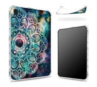 Designed for iPad Mini 6 8.3 inch 2021 Mini 6th Generation Case, Transparent Back with Art Mandalas, Slim Soft TPU Corner Protection Shockproof Bumper Cover