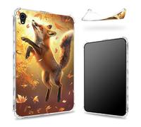 Designed for iPad Mini 6 8.3 inch 2021 Mini 6th Generation Case, Transparent Back with Butterfly Fox, Slim Soft TPU Corner Protection Shockproof Bumper Cover