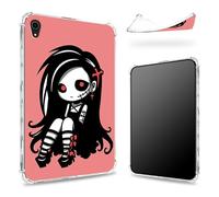Designed for iPad Mini 6 8.3 inch 2021 Mini 6th Generation Case, Transparent Back with Cute Zombie Girl, Slim Soft TPU Corner Protection Shockproof Bumper Cover