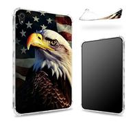Designed for iPad Mini 6 8.3 inch 2021 Mini 6th Generation Case, Transparent Back with Eagle Flag Retro, Slim Soft TPU Corner Protection Shockproof Bumper Cover