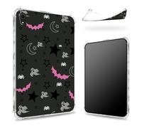 Designed for iPad Mini 6 8.3 inch 2021 Mini 6th Generation Case, Transparent Back with Gothic Skull Moon Stars Bat, Slim Soft TPU Corner Protection Shockproof Bumper Cover
