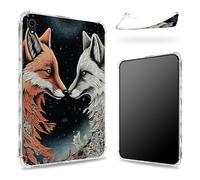 Designed for iPad Mini 6 8.3 inch 2021 Mini 6th Generation Case, Transparent Back with Yin-Yang Fox, Slim Soft TPU Corner Protection Shockproof Bumper Cover