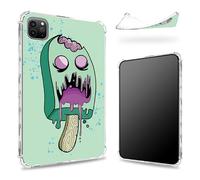 Designed for iPad Pro 12.9" 6th Gen 2022/5th Gen 2021/4th Gen 2020 Case, Transparent Back with Zombie Ice Cream, Slim Soft TPU Corner Protection Shockproof Bumper Cover