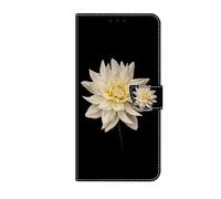 Designed for iPhone 16 Pro Max Phone Case Wallet, Women Flip Folio Cover with Credit Card Holders Premium PU Leather Kickstand Wrist Strap Purse Case for iPhone 16 Pro Max, White flowers