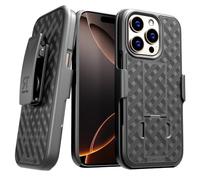 Designed for iPhone 16 ProMax Case with Belt Clip Holster - Kickstand Cover Phone Case - Black