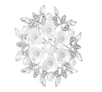 Designed for modern women, the pearl and alloy flower brooch pin complements both professional and leisure attire. Alloy Pearl Brooch