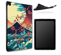 Designed for Samsung Galaxy S6 Lite 10.4" (SM-P625/P620/P619/P615) Case, Matte TPU Rubber Back with Mount Fuji Sakura Butterfly, Slim Rubber Soft Silicone Shockproof Protective Cover