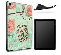 Designed for Samsung Galaxy Tab A7 10.4" 2020 (SM-T500/T505/T507) Case, Matte TPU Rubber Back with Positive Quotes Flowers, Slim Rubber Soft Silicone Shockproof Protective Cover