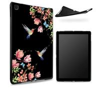 Designed for Samsung Galaxy Tab A7 Lite 8.7" 2021 (SM-T225/T220/T227) Case, Matte TPU Rubber Back with Hummingbird Floral Sakura, Slim Rubber Soft Silicone Shockproof Protective Cover