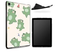 Designed for Samsung Galaxy Tab A7 Lite 8.7" 2021 (SM-T225/T220/T227) Case, Matte TPU Rubber Back with Keep Happy Dinosaurs, Slim Rubber Soft Silicone Shockproof Protective Cover