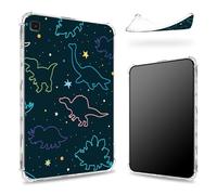 Designed for Samsung Galaxy Tab A7 Lite 8.7 inch 2021 (SM-T220/T225) Case, Transparent Back with Fun Dinosaurs, Slim Soft TPU Corner Protection Shockproof Bumper Cover