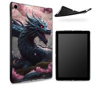 Designed for Samsung Galaxy Tab A8 10.5" 2022 Model (SM-X200/X205/X207) Case, Matte TPU Rubber Back with Dragon Pink Sakura, Slim Rubber Soft Silicone Shockproof Protective Cover