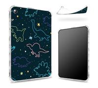 Designed for Samsung Galaxy Tab A8 10.5" 2022 Model (SM-X200/X205/X207) Case, Transparent Back with Fun Dinosaurs, Slim Soft TPU Corner Protection Shockproof Bumper Cover