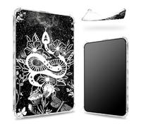 Designed for Samsung Galaxy Tab A8 10.5" 2022 Model (SM-X200/X205/X207) Case, Transparent Back with Witchy Snake Moon, Slim Soft TPU Corner Protection Shockproof Bumper Cover