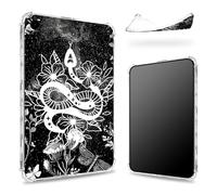Designed for Samsung Galaxy Tab A9 Tablet 8.7" 2023 (SM-X110/X115/X117) Case, Transparent Back with Witchy Snake Moon, Slim Soft TPU Corner Protection Shockproof Bumper Cover