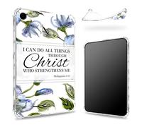 Designed for Samsung Galaxy Tab Galaxy Tab A9+/A9 Plus 11 inch 2023 Case, Transparent Back with Philippians 4:13 Flowers, Slim Soft TPU Corner Protection Shockproof Bumper Cover