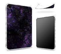 Designed for Samsung Galaxy Tab Galaxy Tab A9+/A9 Plus 11 inch 2023 Case, Transparent Back with Purple Galaxy, Slim Soft TPU Corner Protection Shockproof Bumper Cover