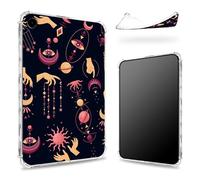 Designed for Samsung Galaxy Tab Galaxy Tab A9+/A9 Plus 11 inch 2023 Case, Transparent Back with Witchy Gothic Moon Sun, Slim Soft TPU Corner Protection Shockproof Bumper Cover
