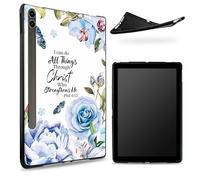 Designed for Samsung Galaxy Tab S6 10.5" 2019 SM - T860/T865 Case, Matte TPU Rubber Back with Bible Blue, Slim Rubber Soft Silicone Shockproof Protective Cover with S Pen Holder