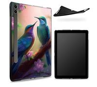 Designed for Samsung Galaxy Tab S6 10.5" 2019 SM - T860/T865 Case, Matte TPU Rubber Back with Hummingbirds Sakura, Slim Rubber Soft Silicone Shockproof Protective Cover with S Pen Holder