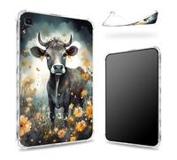 Designed for Samsung Galaxy Tab S6 Lite 10.4" 2022/2020 Case, Transparent Back with Cow Daisy, Slim Soft TPU Corner Protection Shockproof Bumper Cover
