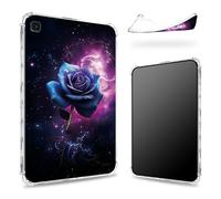 Designed for Samsung Galaxy Tab S6 Lite 10.4" 2022/2020 Case, Transparent Back with Purple Galaxy Rose, Slim Soft TPU Corner Protection Shockproof Bumper Cover