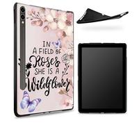 Designed for Samsung Galaxy Tab S7/S8 SM -X700/X706/T870/T875/T878 Case, Matte TPU Rubber Back with Sakura Butterfly, Slim Rubber Soft Silicone Cover with S Pen Holder