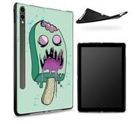 Designed for Samsung Galaxy Tab S7/S8 SM -X700/X706/T870/T875/T878 Case, Matte TPU Rubber Back with Zombie Ice Cream, Slim Rubber Soft Silicone Cover with S Pen Holder