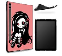 Designed for Samsung Galaxy Tab S8 Plus 2022 / S7 FE 2021 / S7 Plus 2020 12.4" Case, Matte TPU Rubber Back with Cute Zombie Girl, Slim Rubber Soft Silicone Cover with S Pen Holder