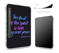 Designed for Samsung Galaxy Tab S9 FE 5G 10.9" 2023 Case with S Pen Holder, Transparent Back with Bible Verse, Slim Soft TPU Shockproof Bumper Cover