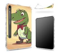 Designed for Samsung Galaxy Tab S9 FE 5G 10.9" 2023 Case with S Pen Holder, Transparent Back with Cartoon Crocodile, Slim Soft TPU Shockproof Bumper Cover