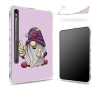 Designed for Samsung Galaxy Tab S9 FE 5G 10.9" 2023 Case with S Pen Holder, Transparent Back with Cute Little Purple Dwarf, Slim Soft TPU Shockproof Bumper Cover