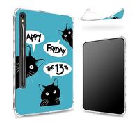 Designed for Samsung Galaxy Tab S9 FE 5G 10.9" 2023 Case with S Pen Holder, Transparent Back with Friday 13th, Slim Soft TPU Shockproof Bumper Cover