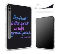 Designed for Samsung Galaxy Tab S9 FE Plus 5G 12.4 inch 2023 Case with S Pen Holder, Transparent Back with Bible Verse, Slim Soft TPU Shockproof Bumper Cover