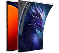 Designed for Samsung Galaxy Tab S9 Ultra Tablet Case, Anti-Yellowing Transparent Soft TPU Silicone Shockproof Bumper Back Cover for Galaxy Tab S9 Ultra, 14.6 inch 2023, Purple Dragon