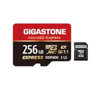 【Designed for Switch 2】 GIGASTONE 256GB microSD Express R/W 880/650MB/s SDXC Memory Card SD 2.0 3.0 5.0 7.1 UHS-I UHS-II, Action Camera Drone, V30 U3, SD Adapter 【5-Years Data Recovery】