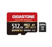 【Designed for Switch 2】 GIGASTONE 512GB microSD Express R/W 880/650MB/s SDXC Memory Card SD 2.0 3.0 5.0 7.1 UHS-I UHS-II, Action Camera Drone, V30 U3, SD Adapter 【5-Years Data Recovery】