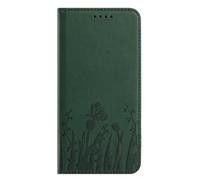 Designed for Xiaomi Redmi 9A Phone Flip Wallet Case Shockproof Embossed Butterfly PU Leather Protective Phone Cover with Card Holder Magnetic for Xiaomi Redmi 9A dark green