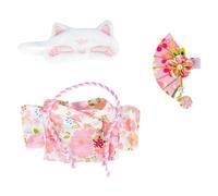 Designed Japanese Kimono Styles Clothes Set for Dolls, Dolls Accessories, Not Including The Doll (Pink)