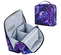 Designed Makeup Bag Abstract Purple and Blue Roses in The Style of