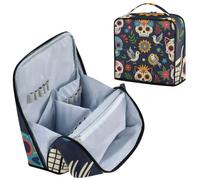 Designed Makeup Bags Day of The Dead Sugar Skull Floral Seamless
