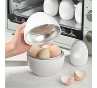 Designed microwave egg steamer with vented lid system to avoid cracking, supports consistent results when boiling multiple eggs at once (White egg)