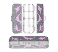 Designed Pencil Storage Box Clear Animal Dinosaur Black Fluorescence | Double Deck Pen Storage Containers For Craft Art With Snap Lid