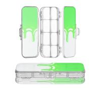 Designed Pencil Storage Box Clear Drip Style Street Graffiti Green