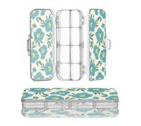 Designed Pencil Storage Box Clear Romania Peony Turquoise Ark Green